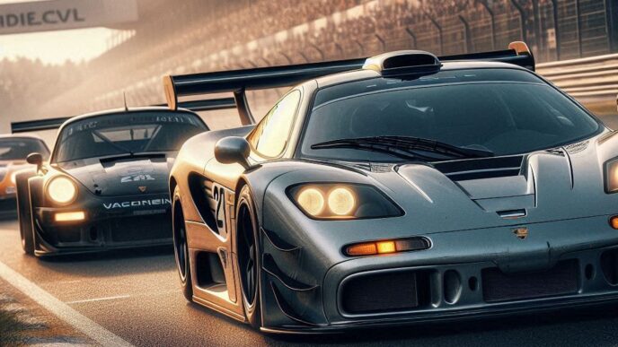 a race cars on a track