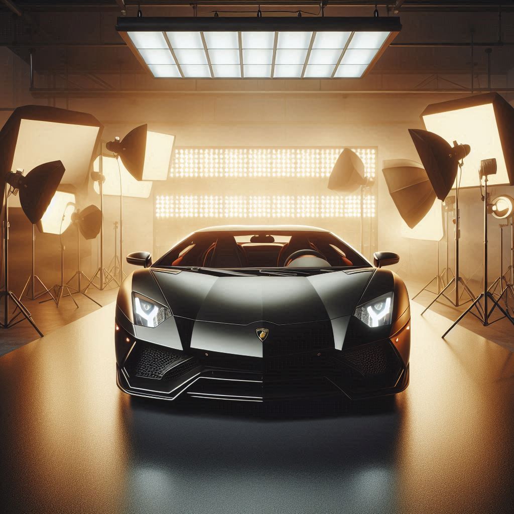 a car in a photo studio